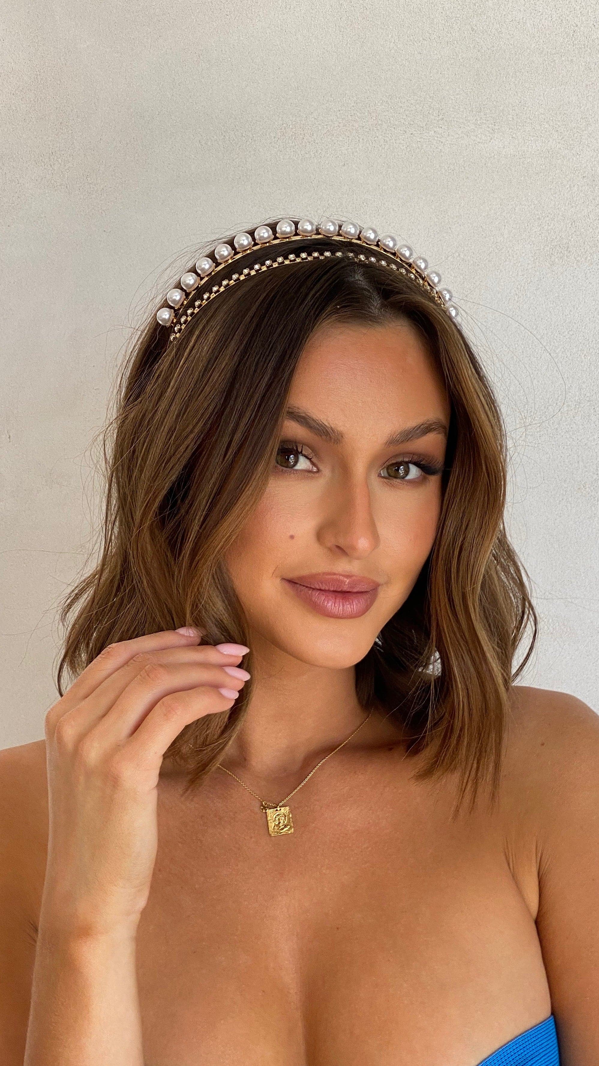 Sinclair Headpiece - Gold/Pearl