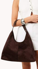 Tammy Shoulder Bag - Chocolate Suede