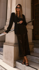 Louisa Lace Maxi Skirt - Black