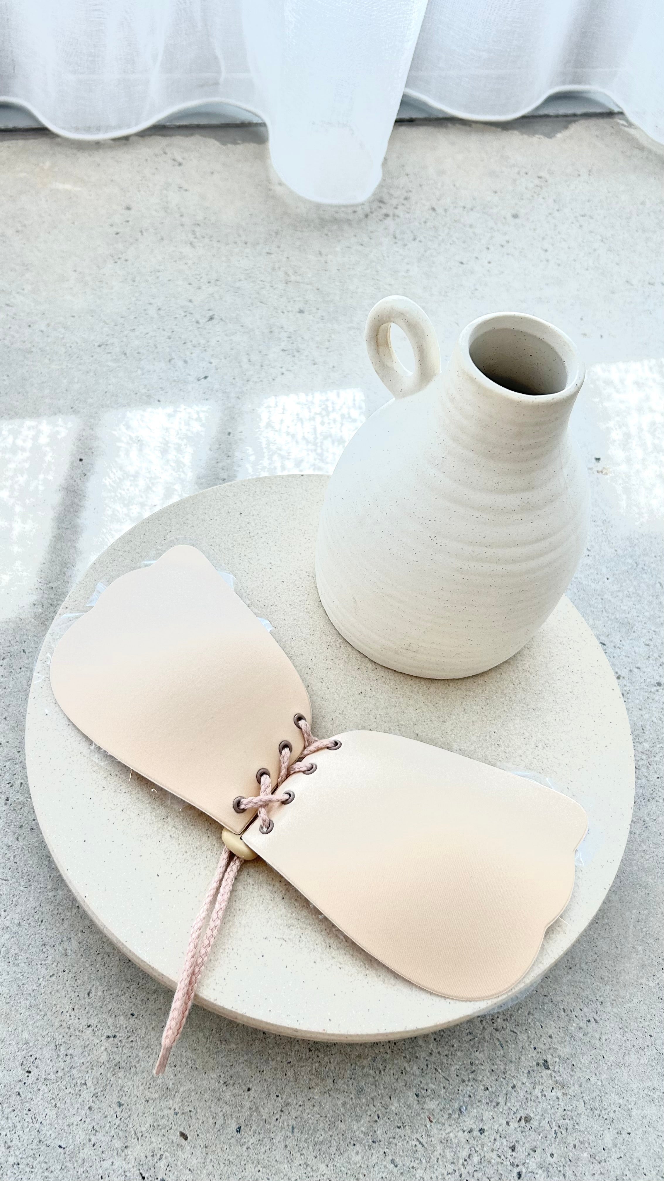 Lace Up Bra - Nude