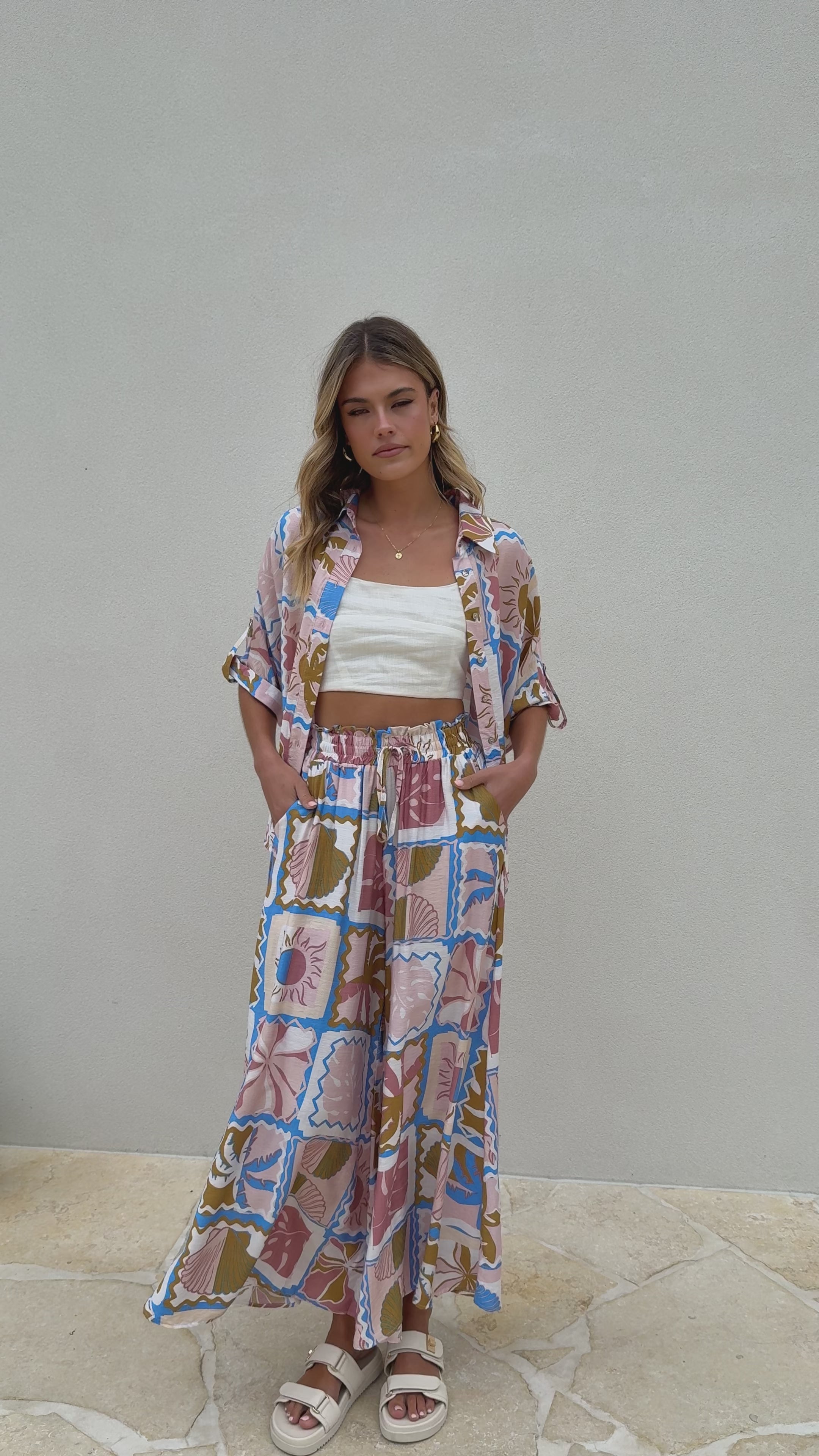 Daley Button Up Shirt - Bahamas Print