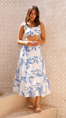 Adaya Crop Top - Blue/White