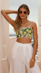 Nova Crop Top - Lemon Print