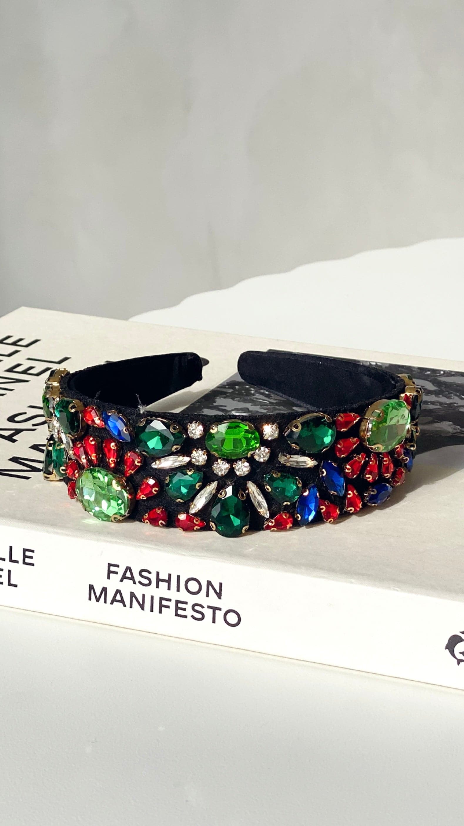 Flower Garden Jewelled Headband - Green/Multi