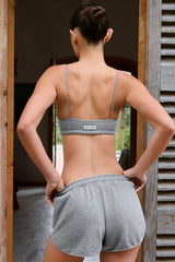 Square-Neck Bralette in Dark Grey