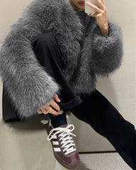 Grey Fluffy Jacket