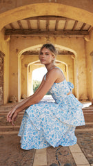 Page Maxi Dress - Blue Floral