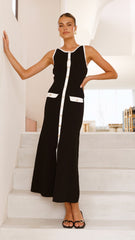 Antoinette Maxi Dress - Black/White