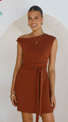 Gem Mini Dress - Brown