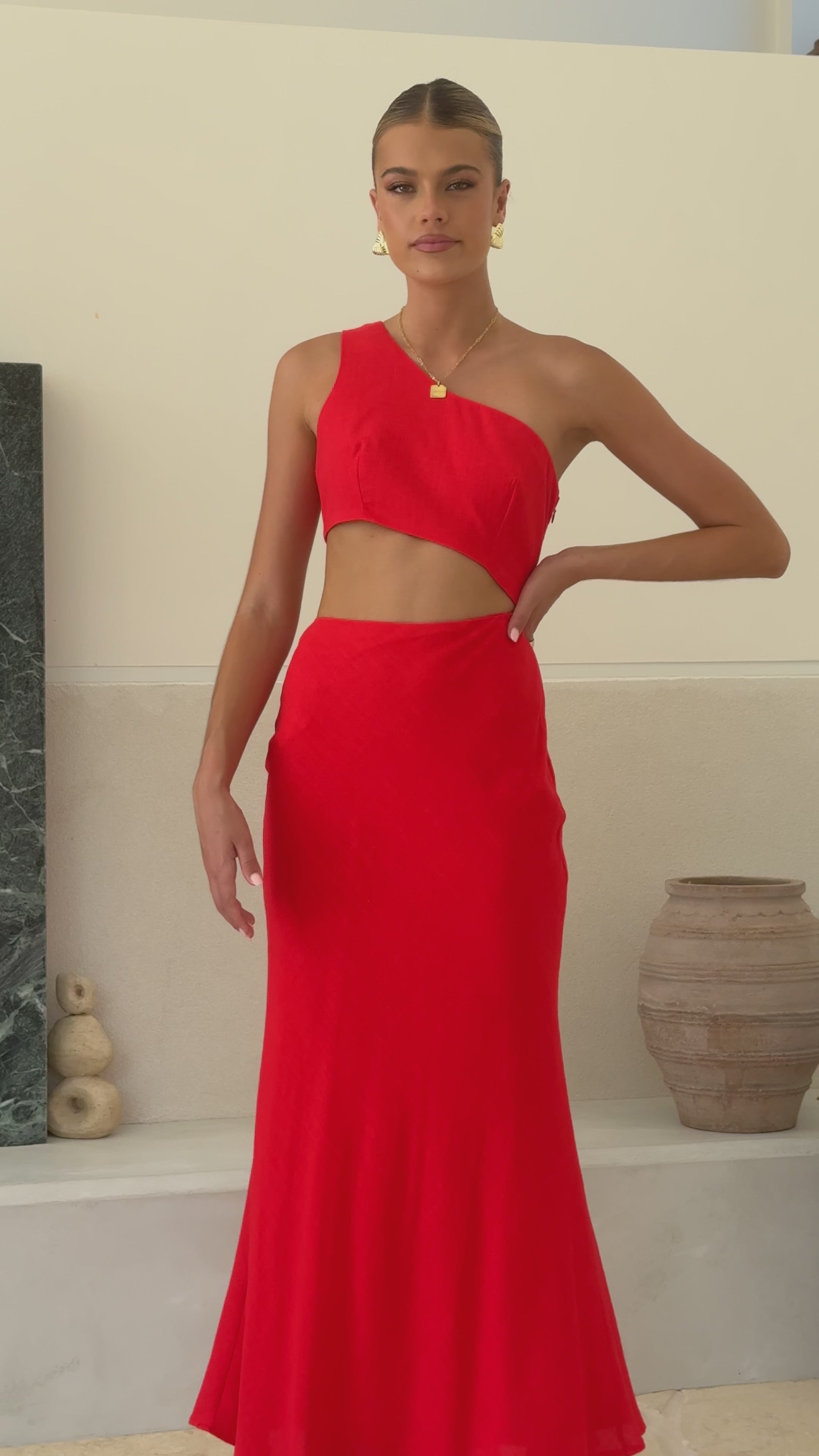 Abia Maxi Dress - Red