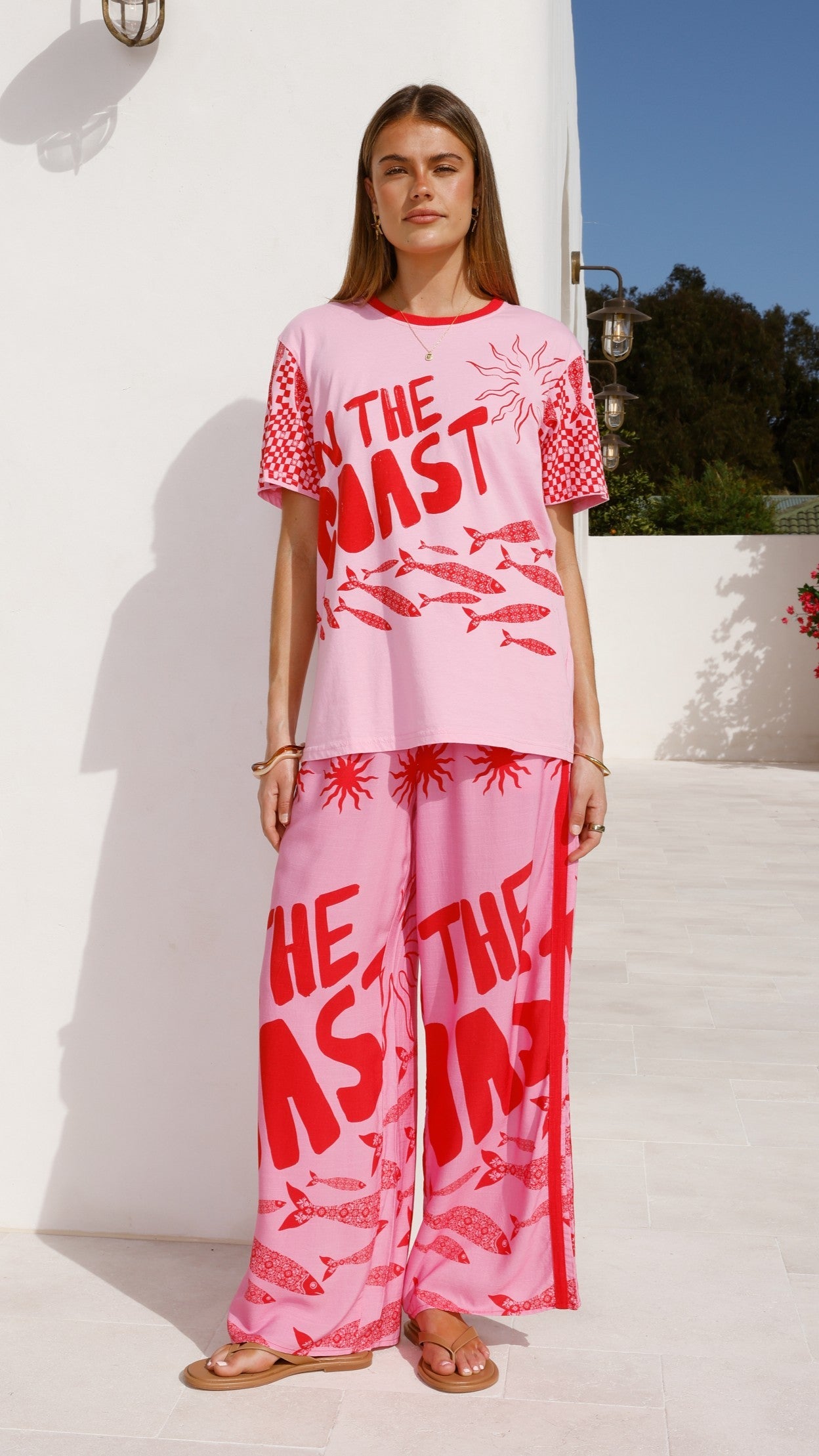 Florrie Tee - Pink/Red Tide
