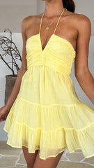 Taffeta Mini Dress - Yellow