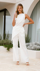 Liana Off Shoulder Top & Pants Set - White