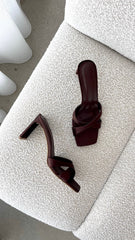 Kelsie Heels - Espresso Satin