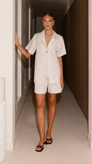 Emmaline Button Shirt - Natural