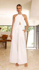 Melinda High Waist Pants - White
