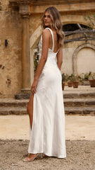 Iris Asymmetrical Maxi Dress - Ivory