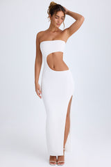 Kaikoa-Cut-Out Bandeau Maxi Dress in White