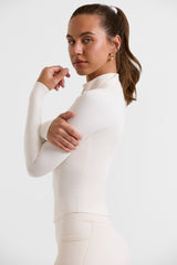 Soft Active Zip-Up Jacket in White