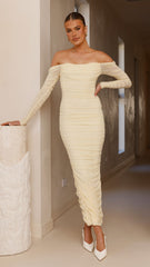 Kylie Maxi Dress Long Sleeve - Yellow