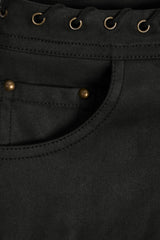 Parva-Lace-Up Mid-Rise Shorts in Black