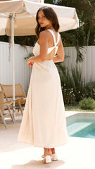 Zavory Maxi Dress - Oat / White