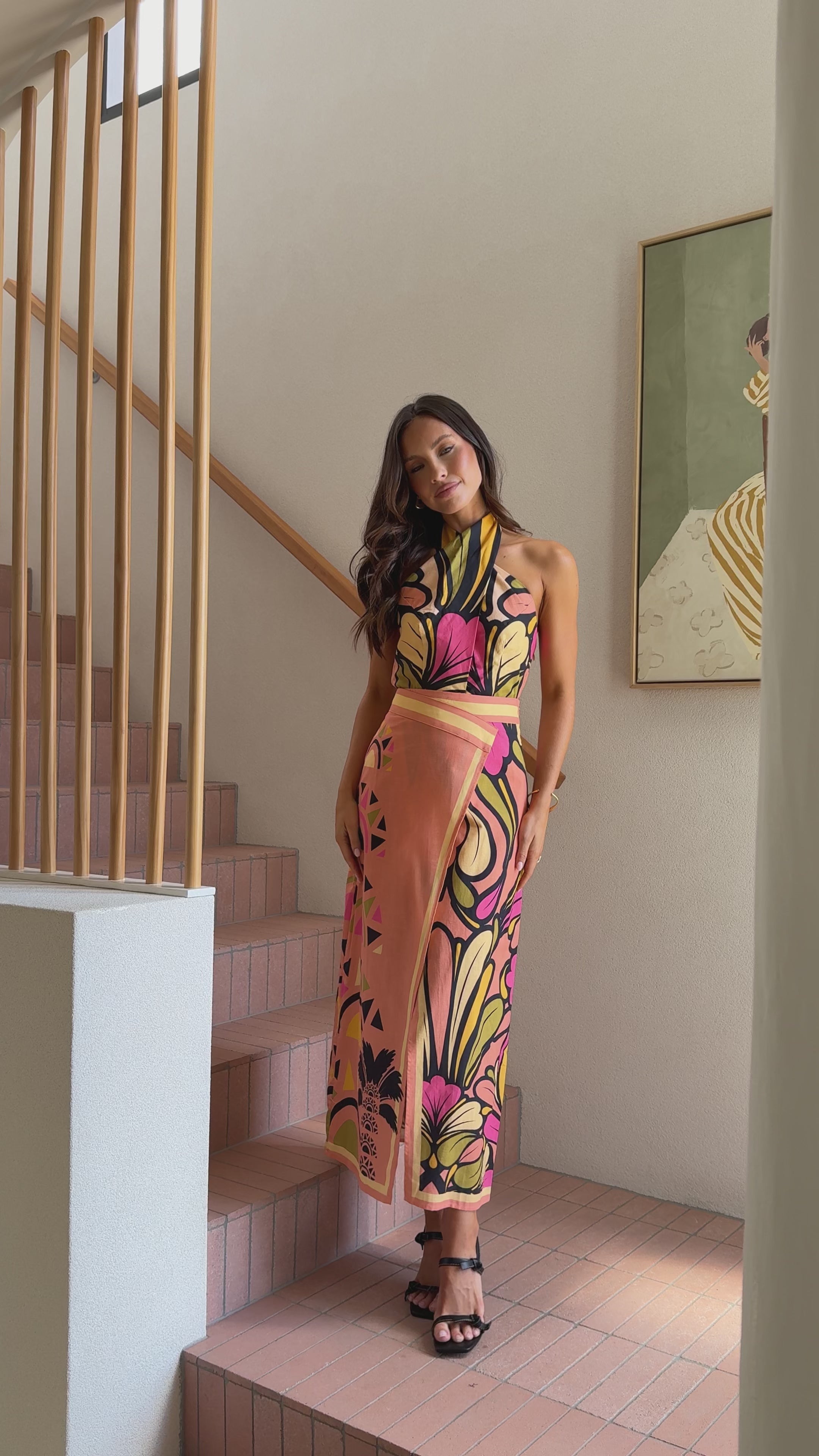 Portugal Twist Halter Top - Melon