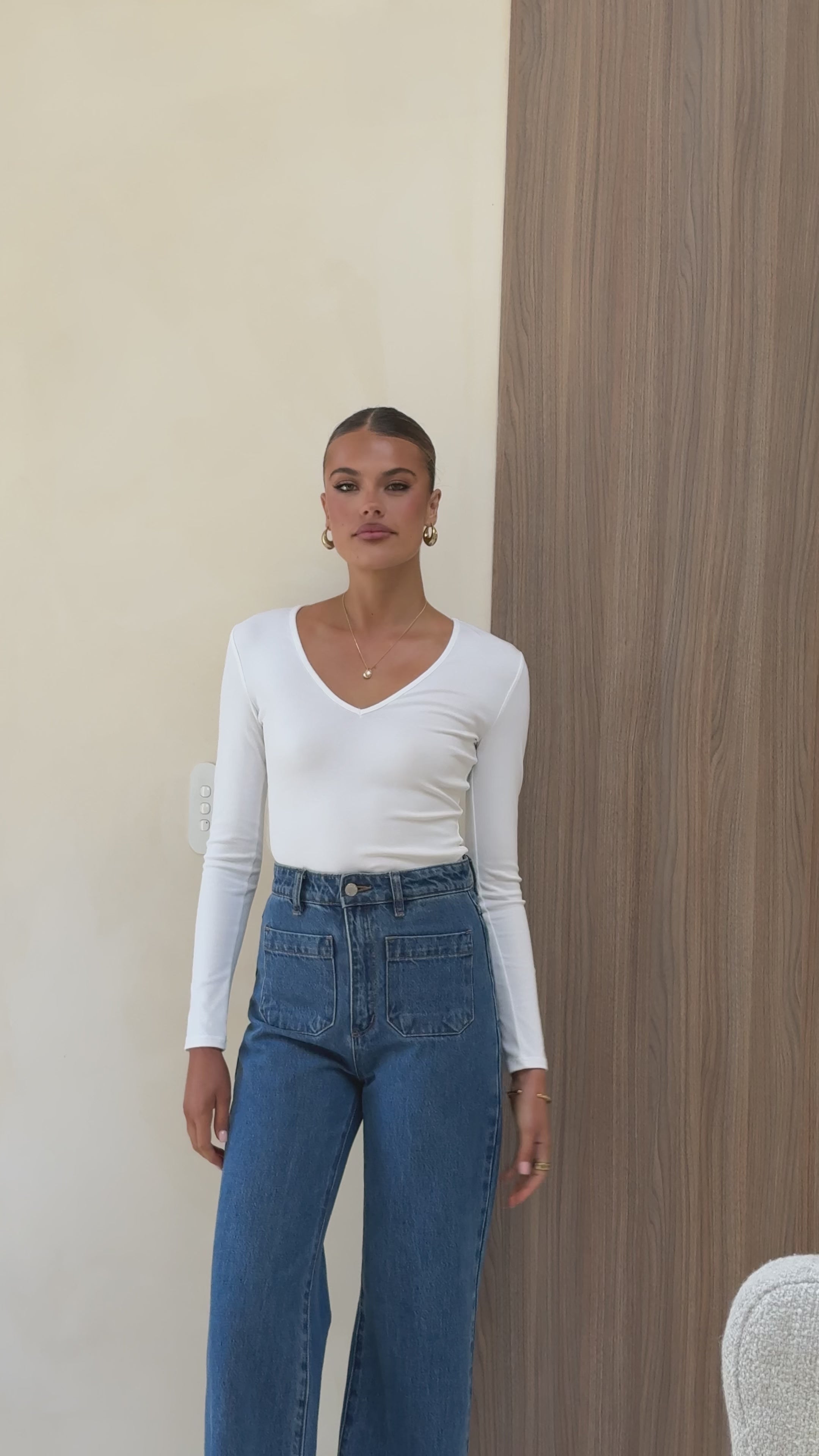 Vienna Long Sleeve Top - White