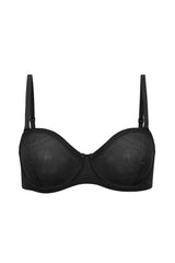 Intimates-Soft Mesh Strapless Bra in Black