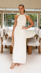 Melanie Halter Neck Maxi Dress - Cream
