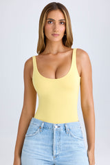 Reese-Scoop Neck Bodysuit in Lemon Sherbet