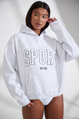 Oversized Hooded Sweatshirt in Marl Grey