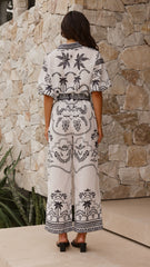 Xander Wide Leg Pants - Black/White