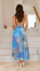 Rahima Maxi Dress - Blue Floral