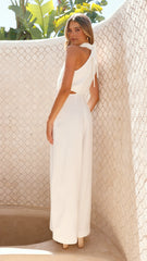 Lara Halter Neck Wide Leg Jumpsuit - White