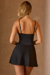 Yaiza-Cut-Out A-Line Mini Dress in Black