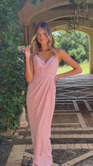Charlotte Draped Maxi Dress - Pink