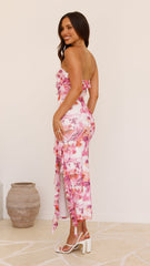 Zinnia Midi Dress - Pink/Purple Floral