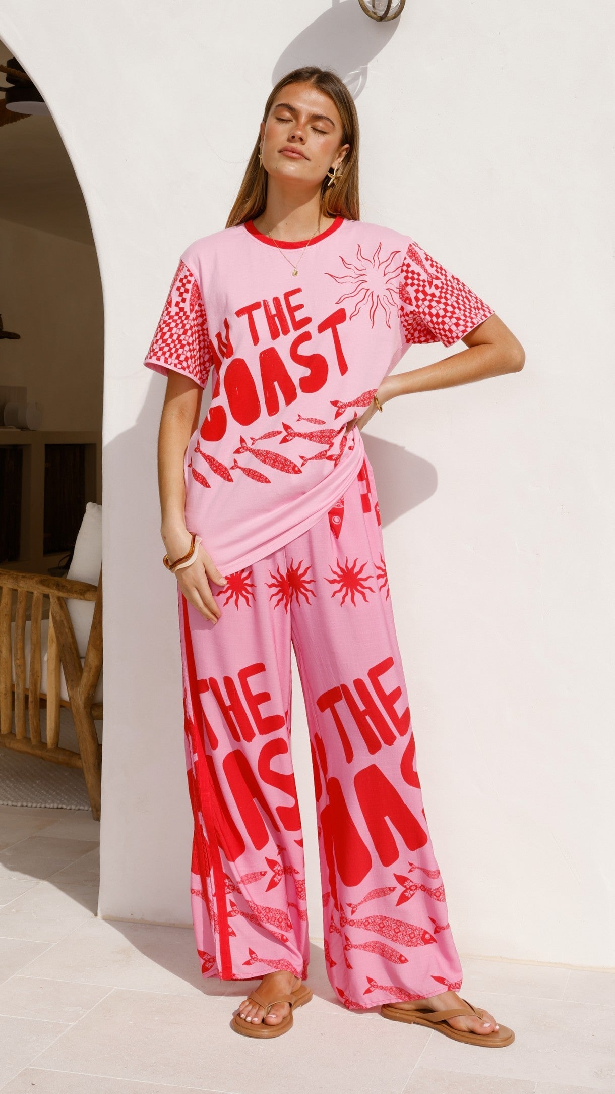Florrie Tee - Pink/Red Tide
