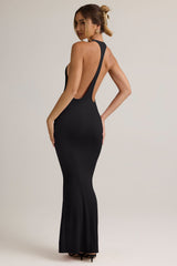Imelda-Modal Racerback Maxi Dress in Black