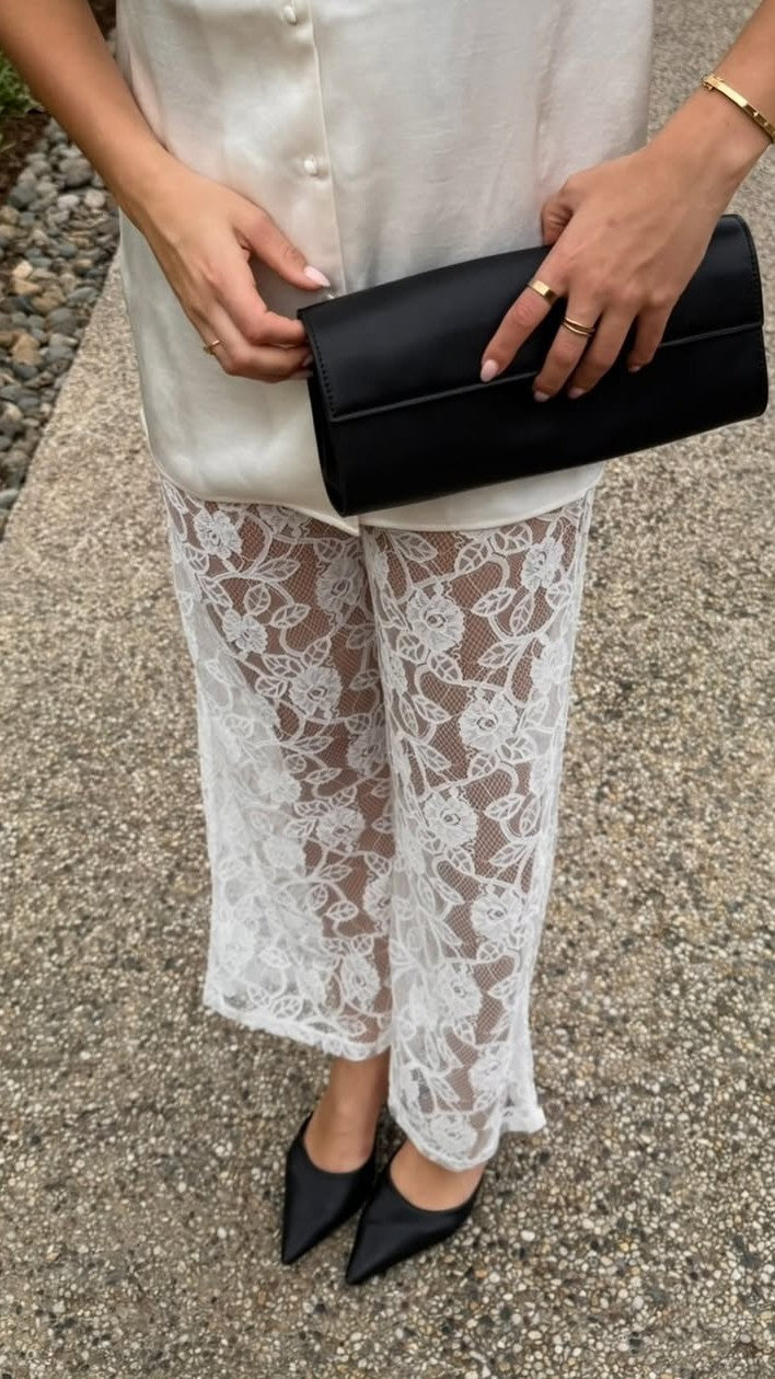 Baxter Pant - White Lace