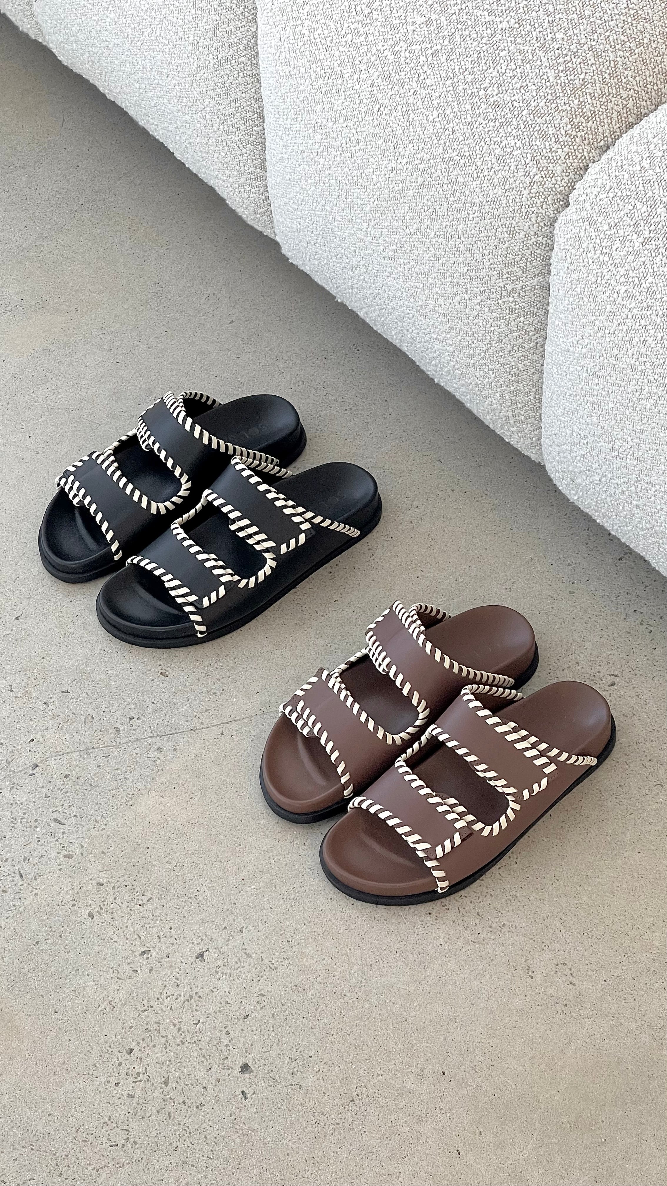 Sol Sana Fontelina Footbed - Cocoa / Off White Trim