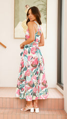 Reba Maxi Dress - Pink/Green Floral