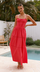 Isabella Maxi Dress - Red