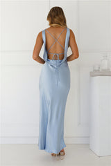 Rosalie Satin Maxi Dress Blue
