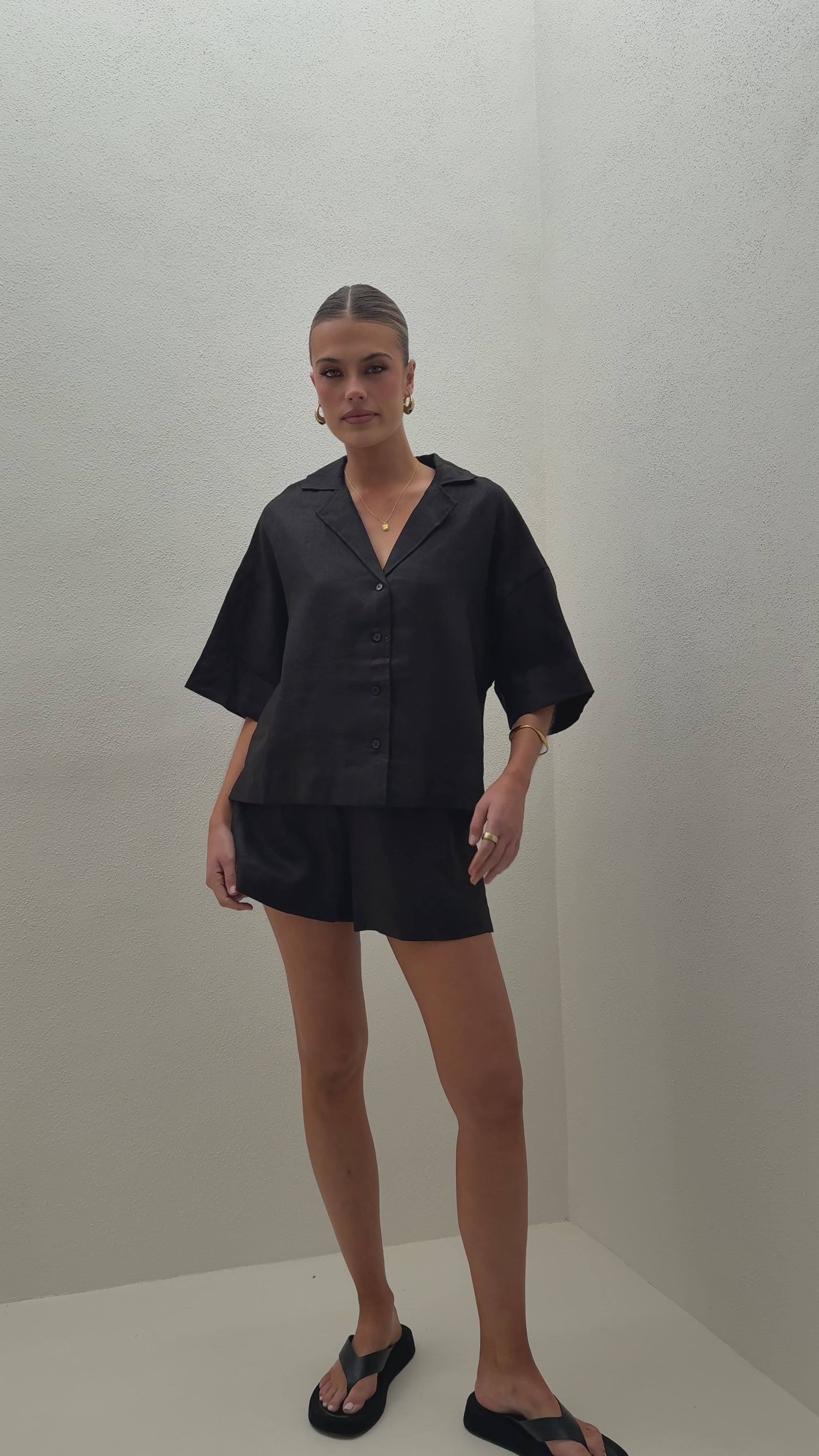 Luna Button Up Shirt - Black