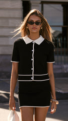 Circa Button Up Top - Black/White