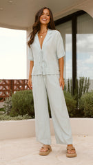 Lexi Linen Pants - Blue