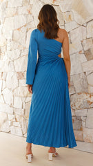 Gwen One Shoulder Maxi Dress - Blue