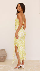 Zinnia Midi Dress - Yellow/White